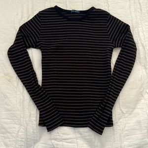 Brandy Melville tight tank in black and brown stripes